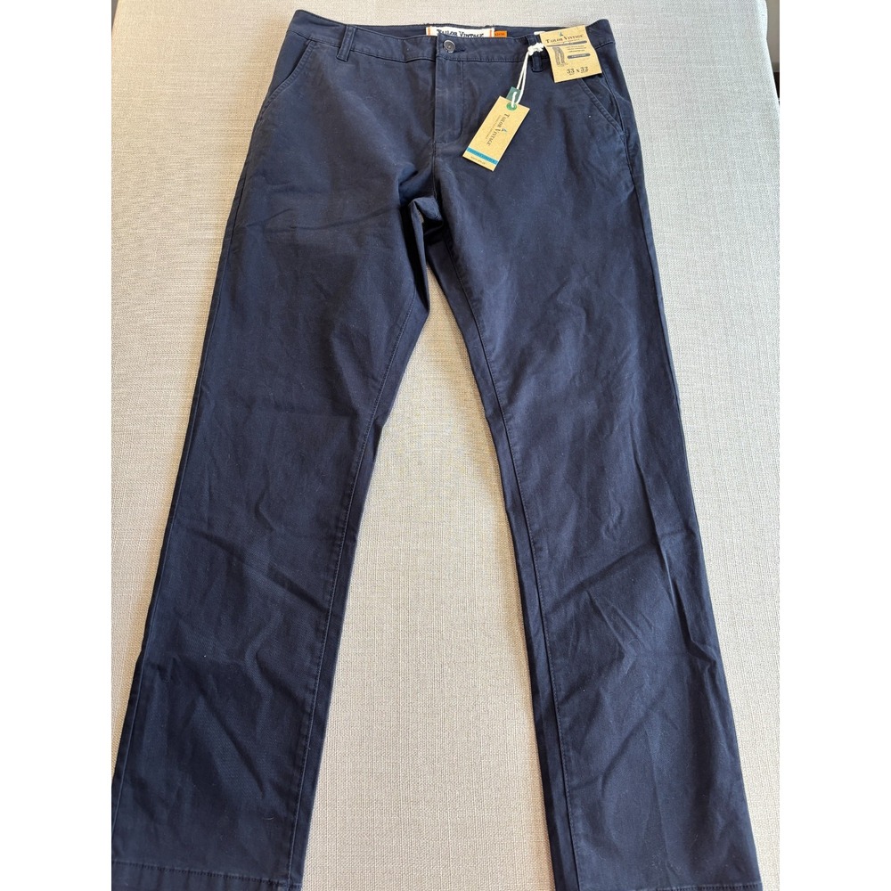 Tailor Vintage NWT Men's Connecticut Originals Navy Classic Fit Chinos Sz 33/32